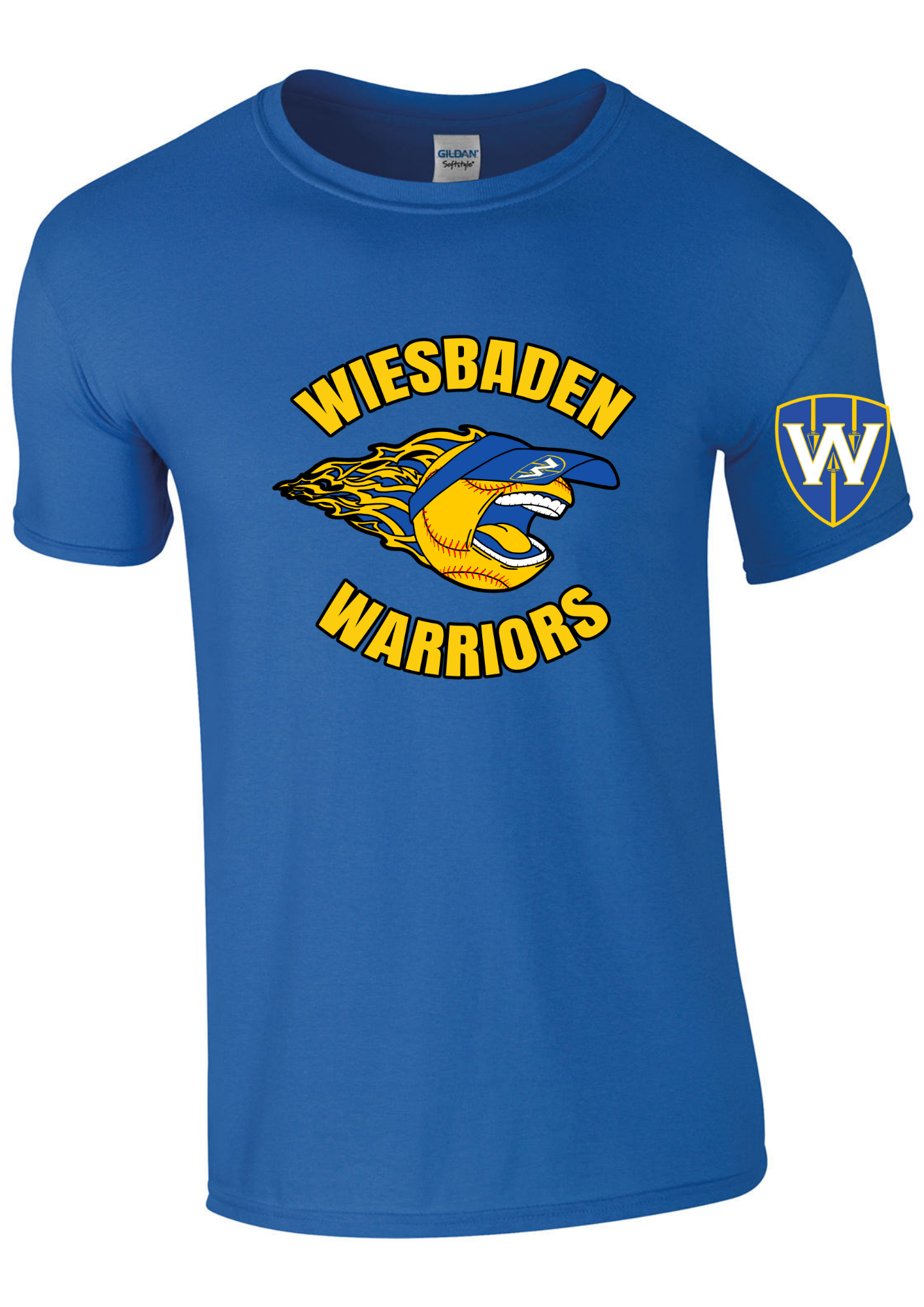 WHS SOFTBALL 25 - WIESBADEN WARRIORS SCREAMING LOGO - TSHIRT