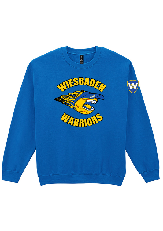 WHS SOFTBALL 25 - WIESBADEN WARRIORS SCREAMING LOGO (YELLOW) - CREWNECK