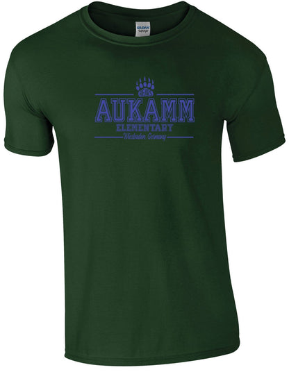 Aukamm Elementary (with paw) | Adult T-Shirt