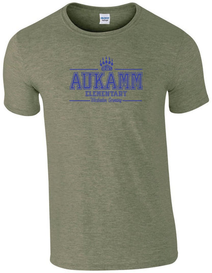 Aukamm Elementary (with paw) | Adult T-Shirt