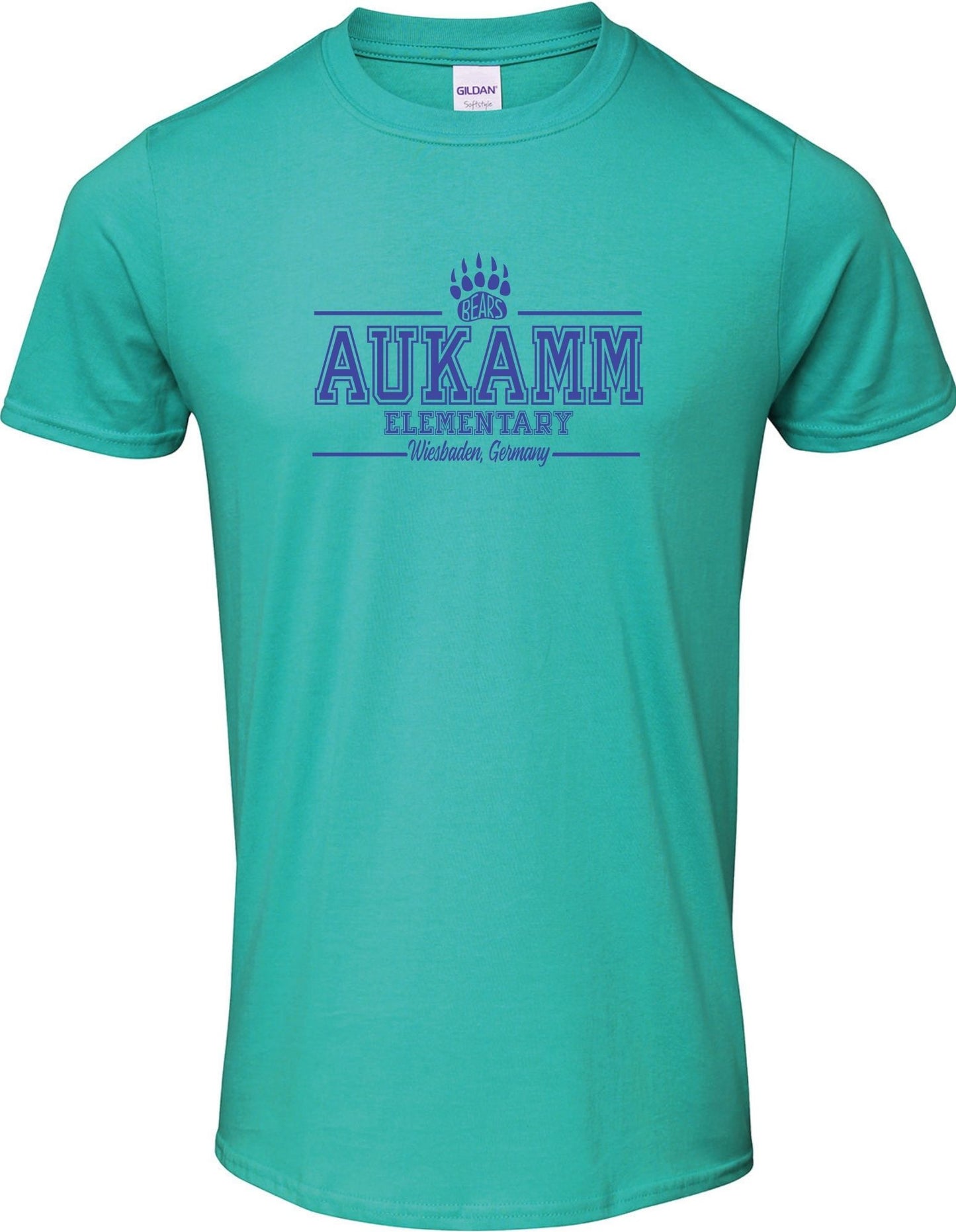 Aukamm Elementary (with paw) | Adult T-Shirt