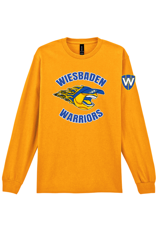 WHS SOFTBALL 25 - WIESBADEN WARRIORS SCREAMING LOGO (BLUE) - LONG SLEEVE