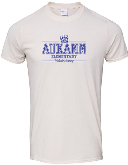 Aukamm Elementary (with paw) | Adult T-Shirt