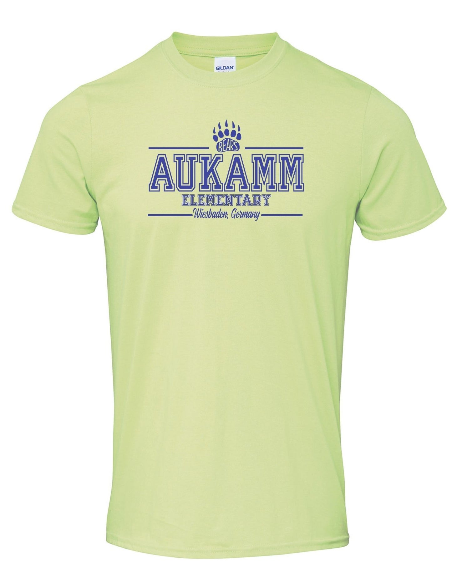 Aukamm Elementary (with paw) | Adult T-Shirt