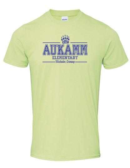 Aukamm Elementary (with paw) | Adult T-Shirt