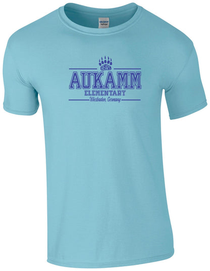 Aukamm Elementary (with paw) | Adult T-Shirt